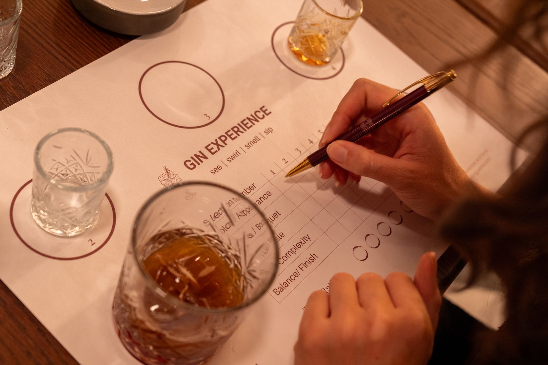 Mallorcan gin tasting experience mat
