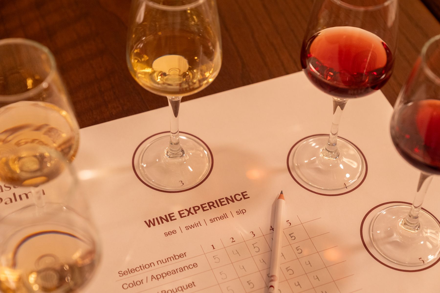 Mallorcan wine experience tasting mat detail