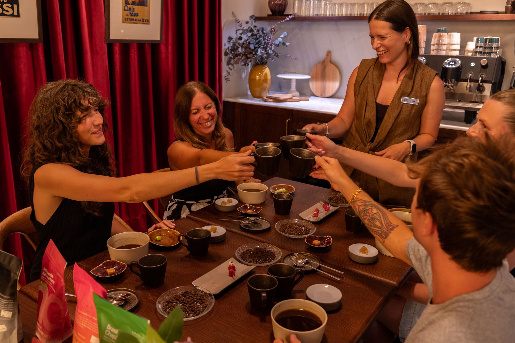 Guest drinking speciality Mallorcan coffee